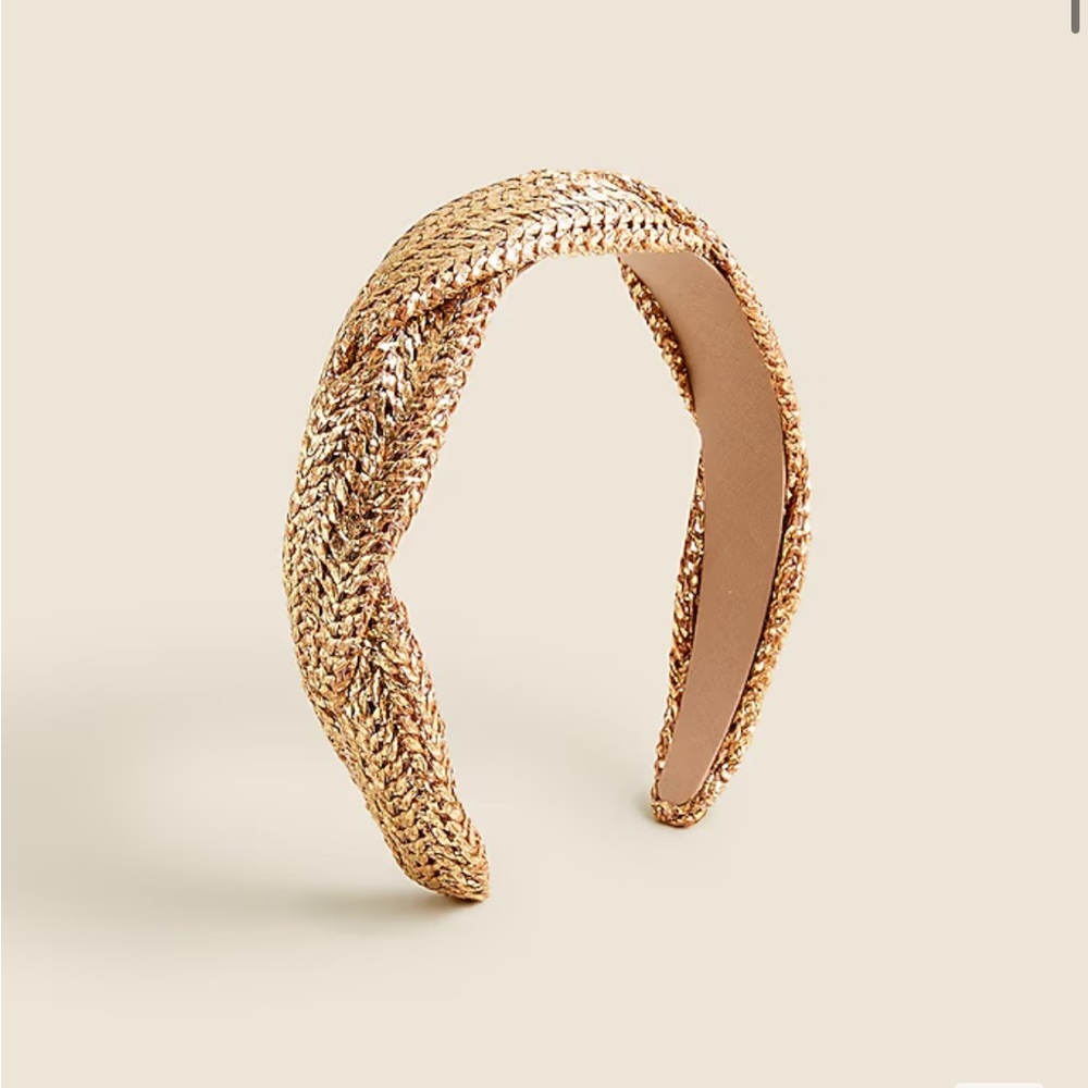 J.Crew Twisted woven headband in metallic